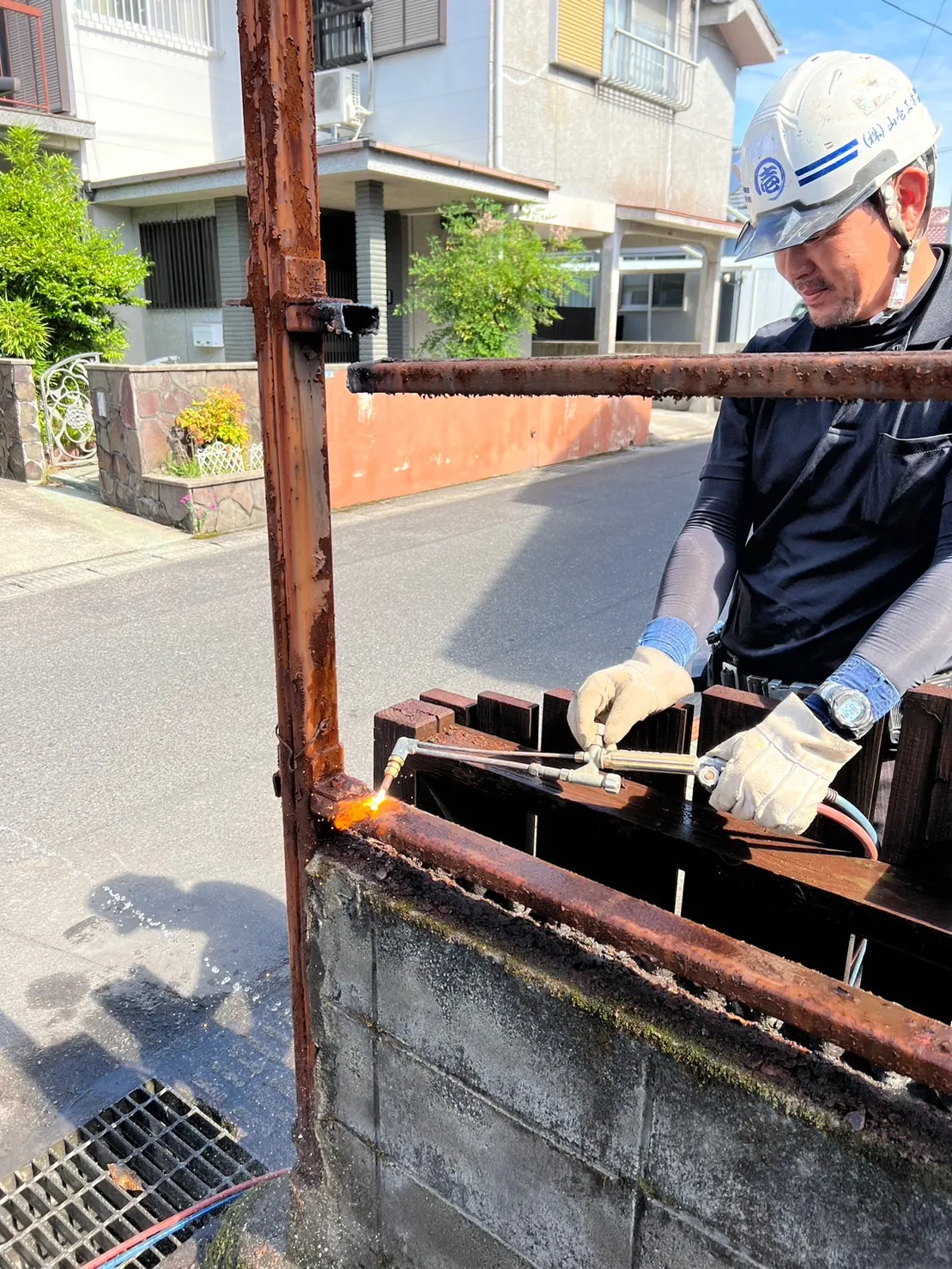 スレート車庫の解体工事